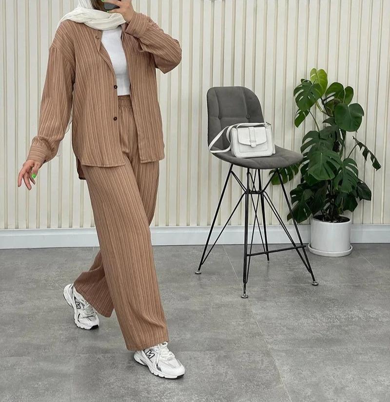 Ava™ - Chic Chiffon Monochrome Ensemble