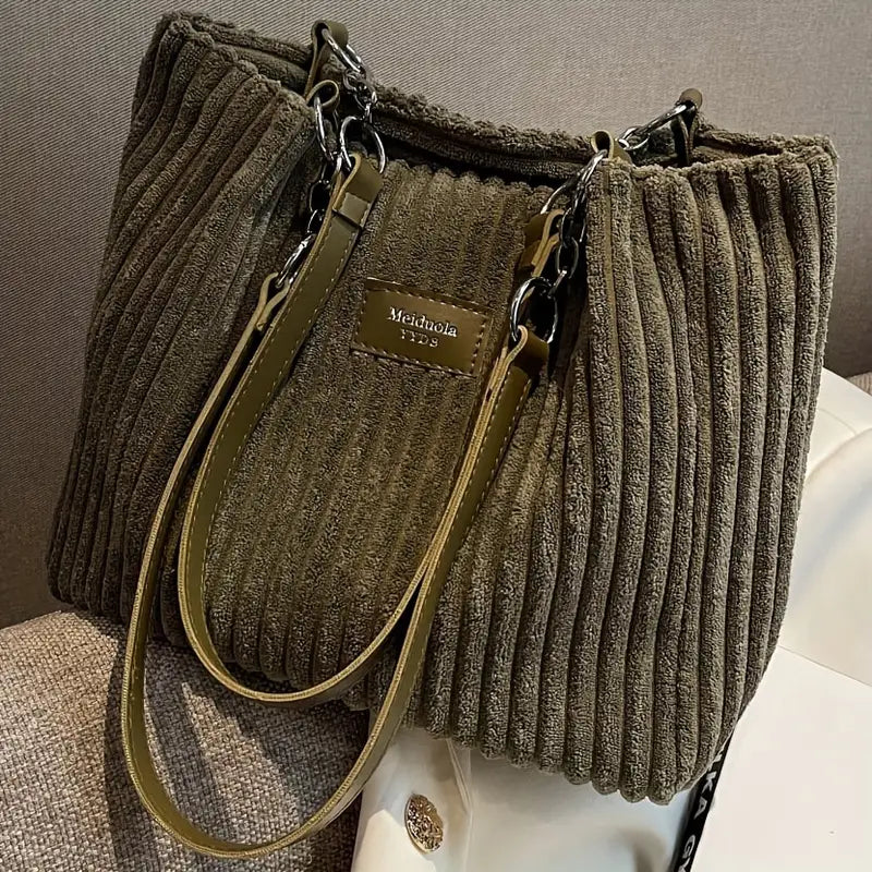 Layla™ - Chic Corduroy Tote Bag