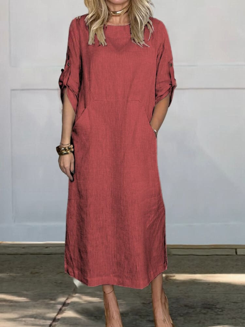 Sophie™ - Stylish Linen Dress with Pockets