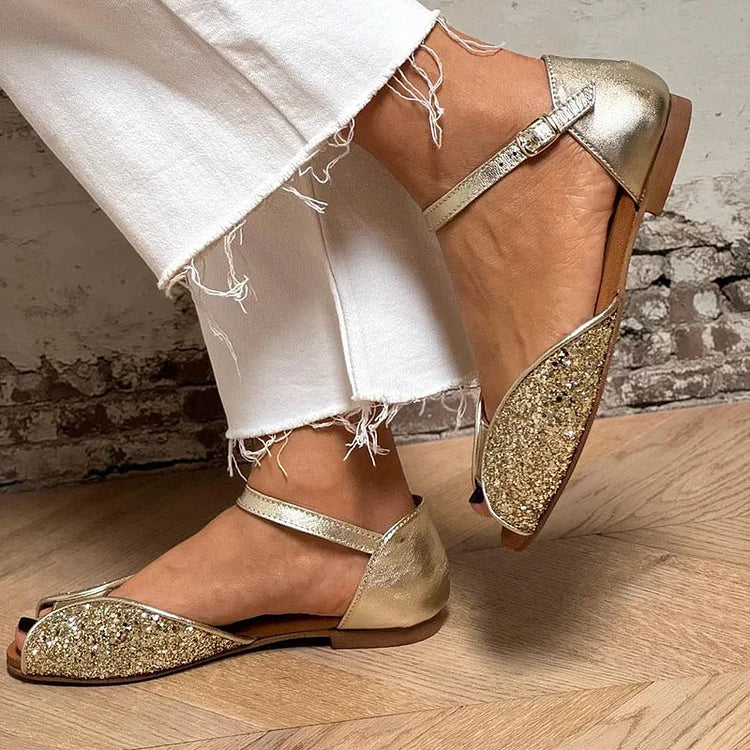 Mira | Chic and Sparkling Flat Sandal