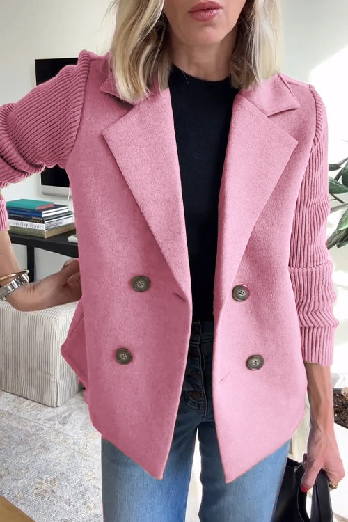 Sorelle - Chic Knit-Sleeve Blazer for Effortless Style