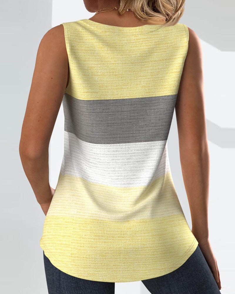 Riley™ - Button-Up Striped Tank Top