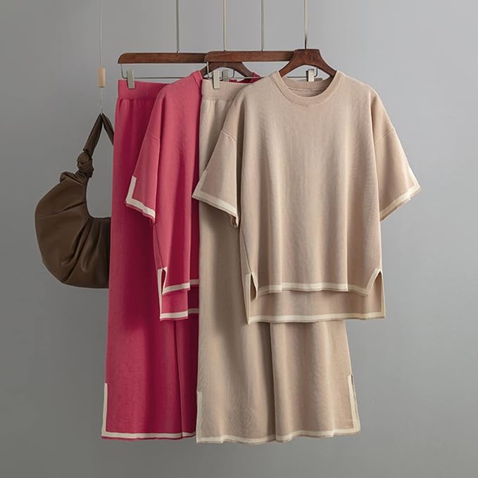 Charlotte™ - Chic Ice Silk Short Sleeve Co-Ord Set