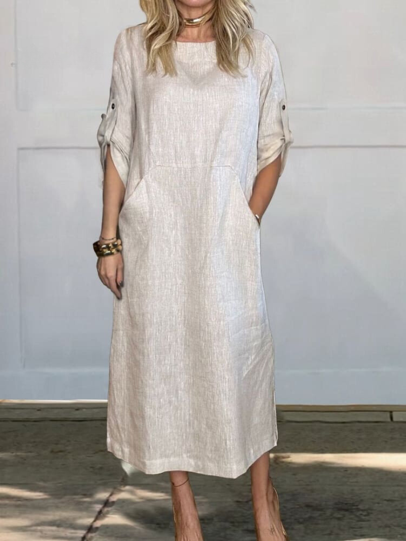 Sophie™ - Stylish Linen Dress with Pockets