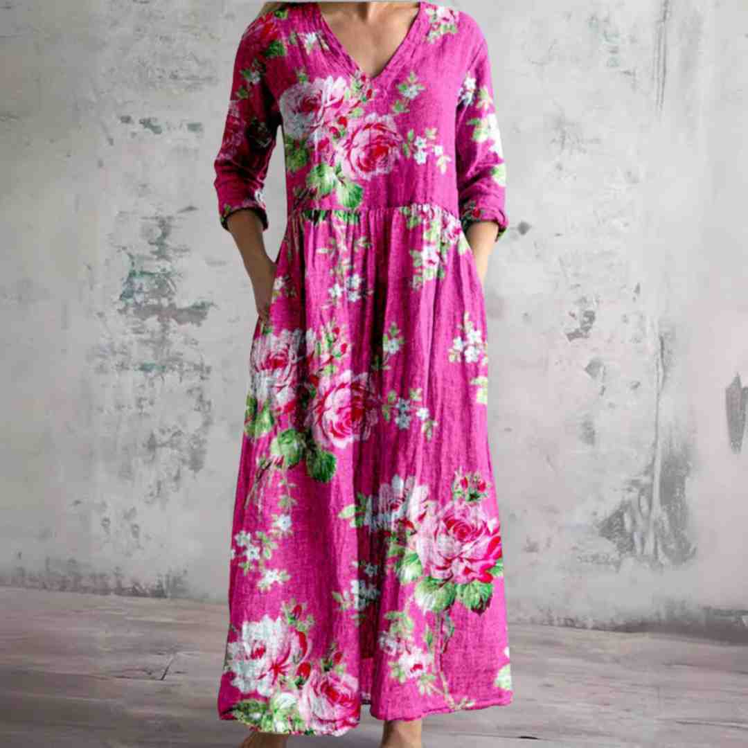 Carol™ - Vintage Floral Maxi Dress