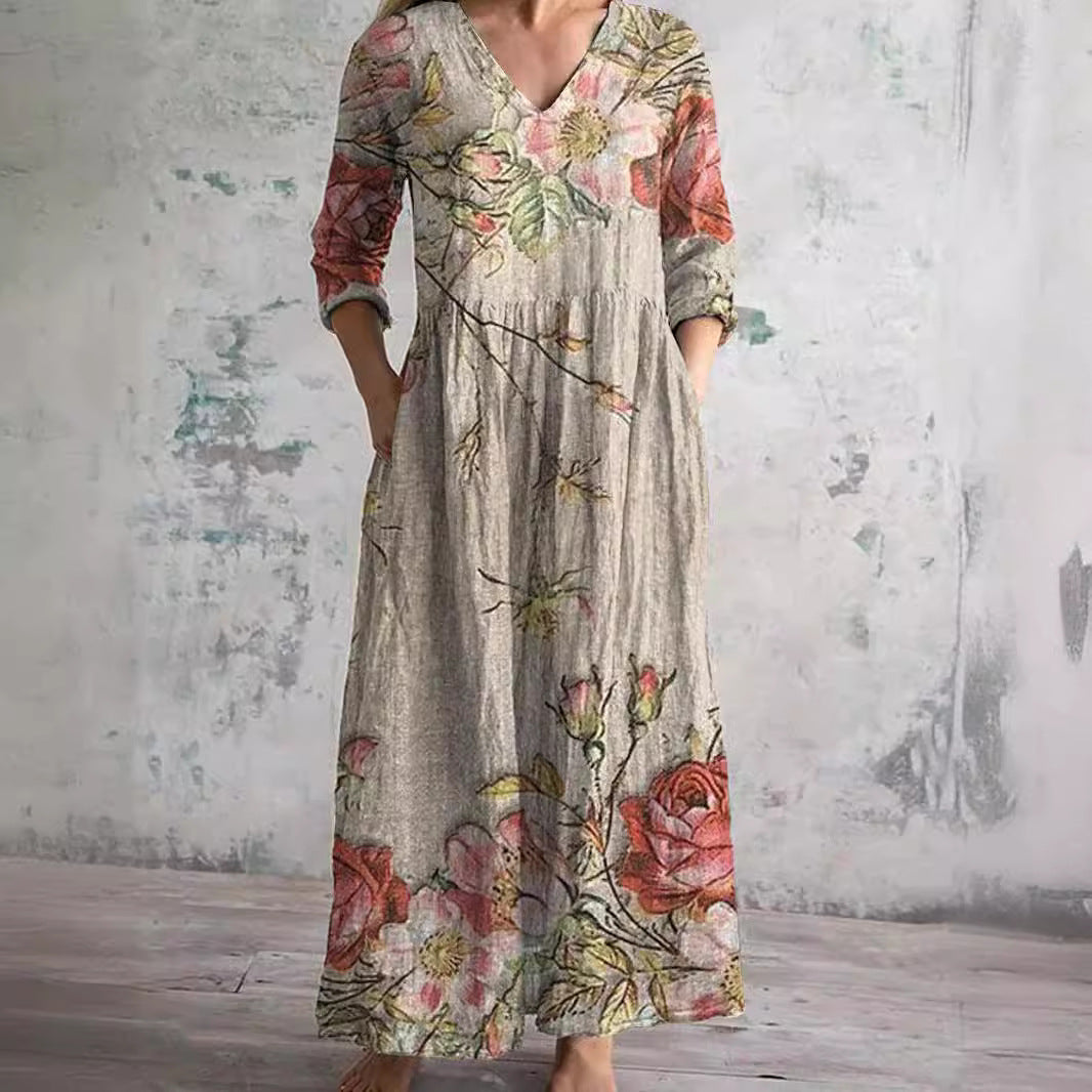 Margot™ – Vintage Floral Maxi Dress