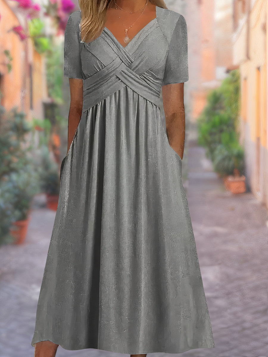 Emma™ - Stylish V-Neck Dress
