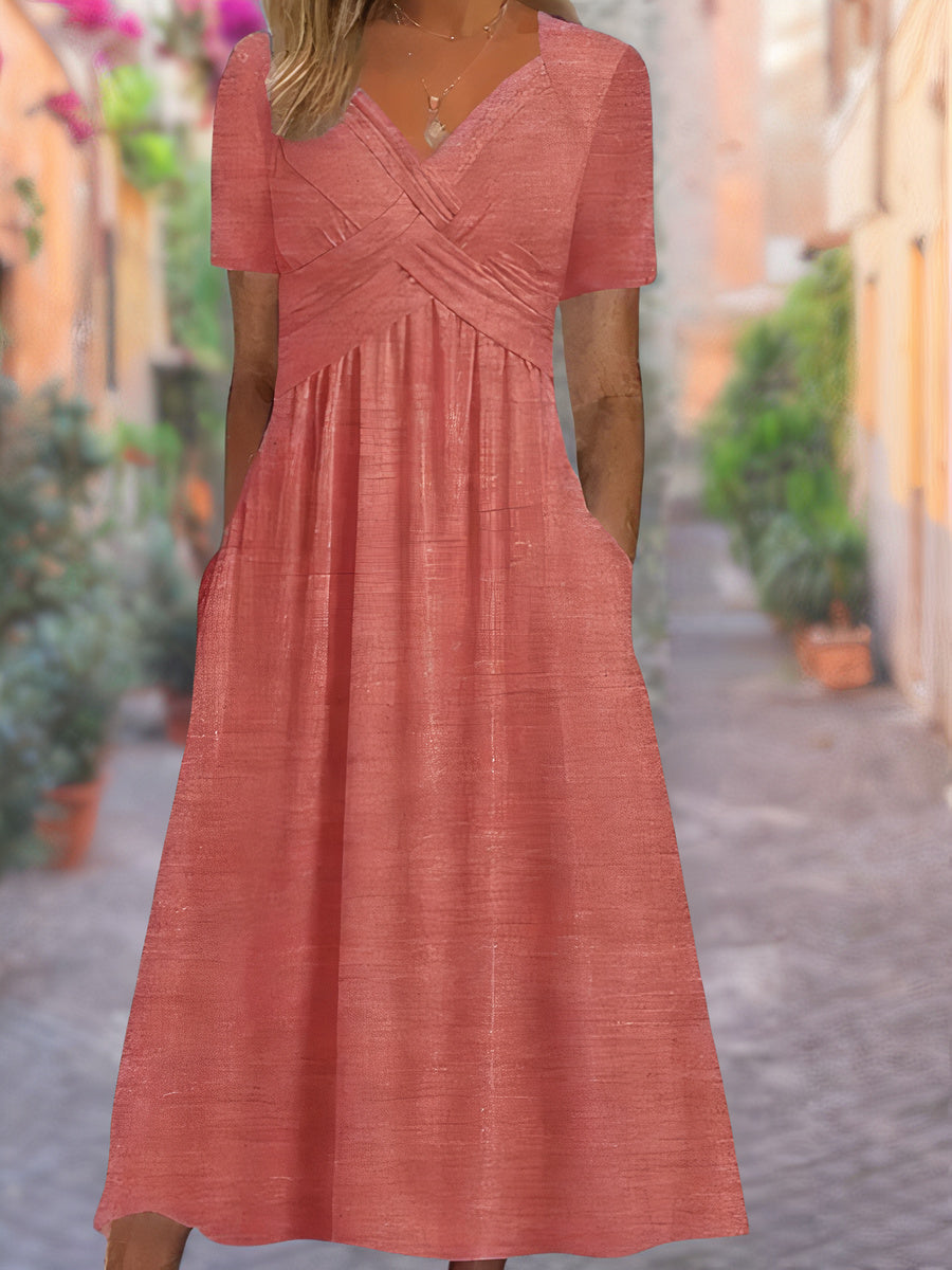 Emma™ - Stylish V-Neck Dress