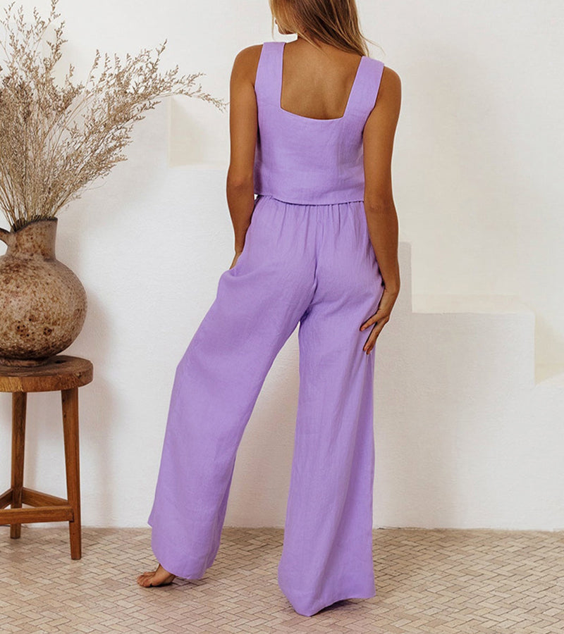 Sophie™ - Stylish Top and Wide-Leg Pants Ensemble