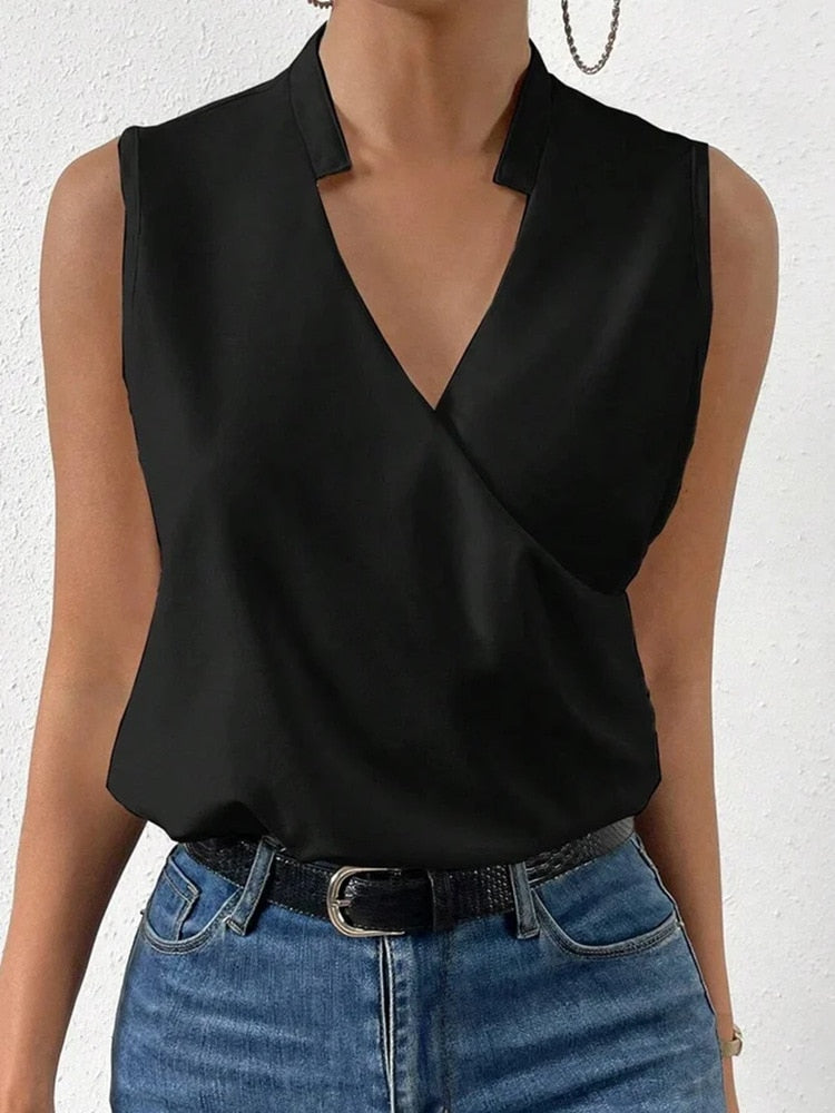 Emily - stylish V-neck blouse top