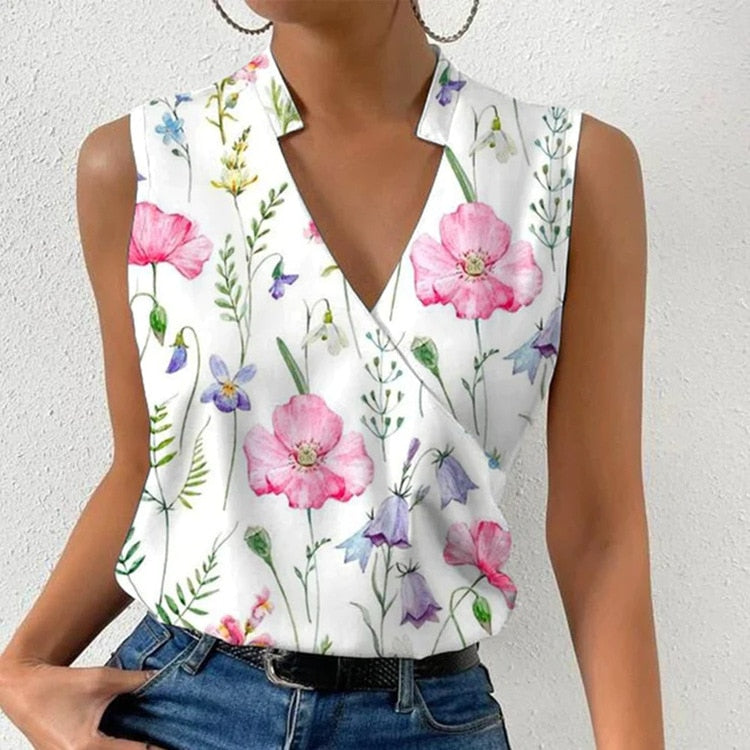 Emily - stylish V-neck blouse top