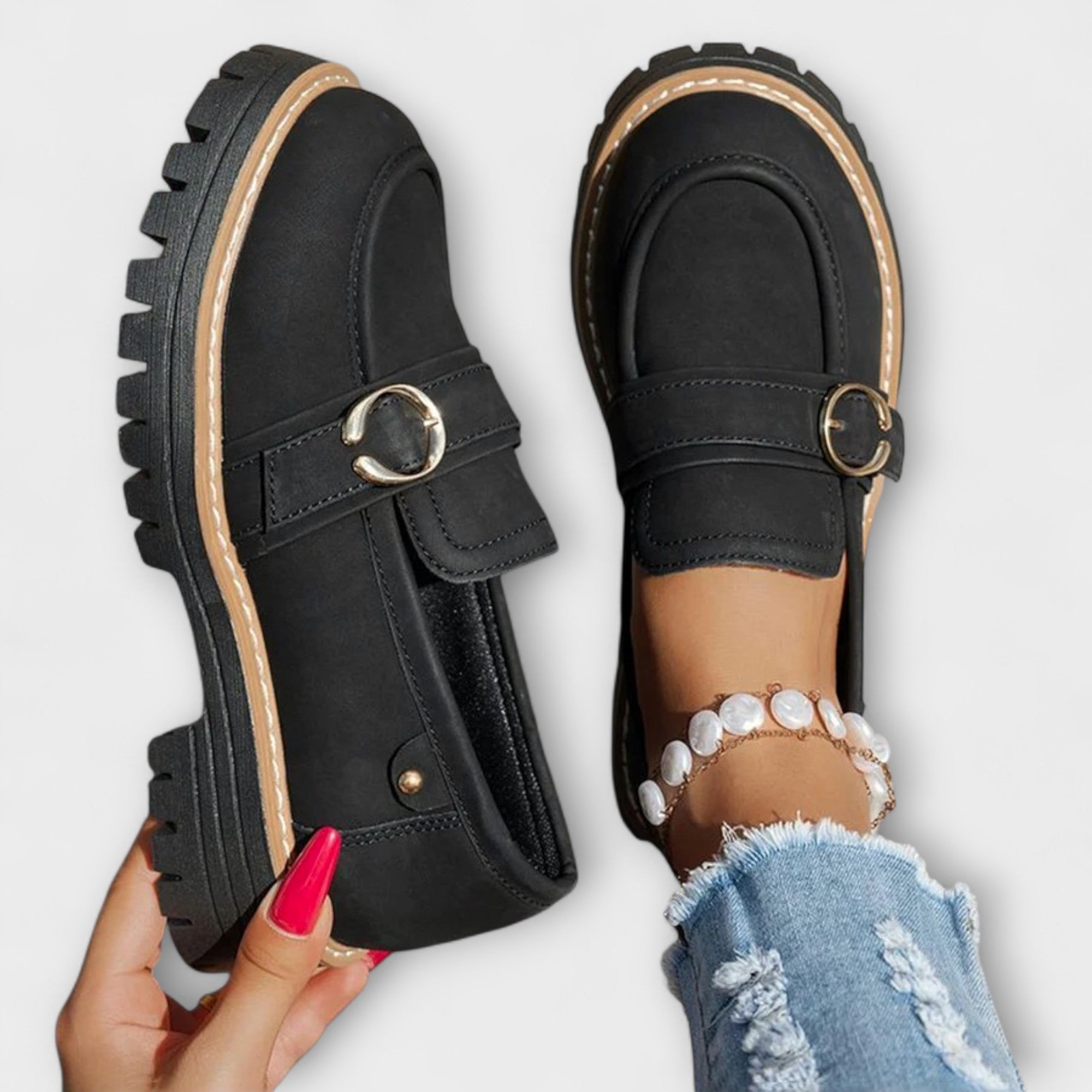 Mira ā Chic and Versatile Round Toe Moccasins for a Refined Style