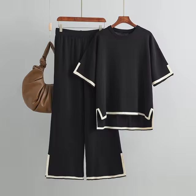Charlotte™ - Chic Ice Silk Short Sleeve Co-Ord Set