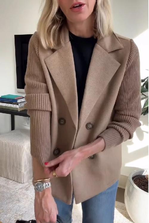 Sorelle - Chic Knit-Sleeve Blazer for Effortless Style