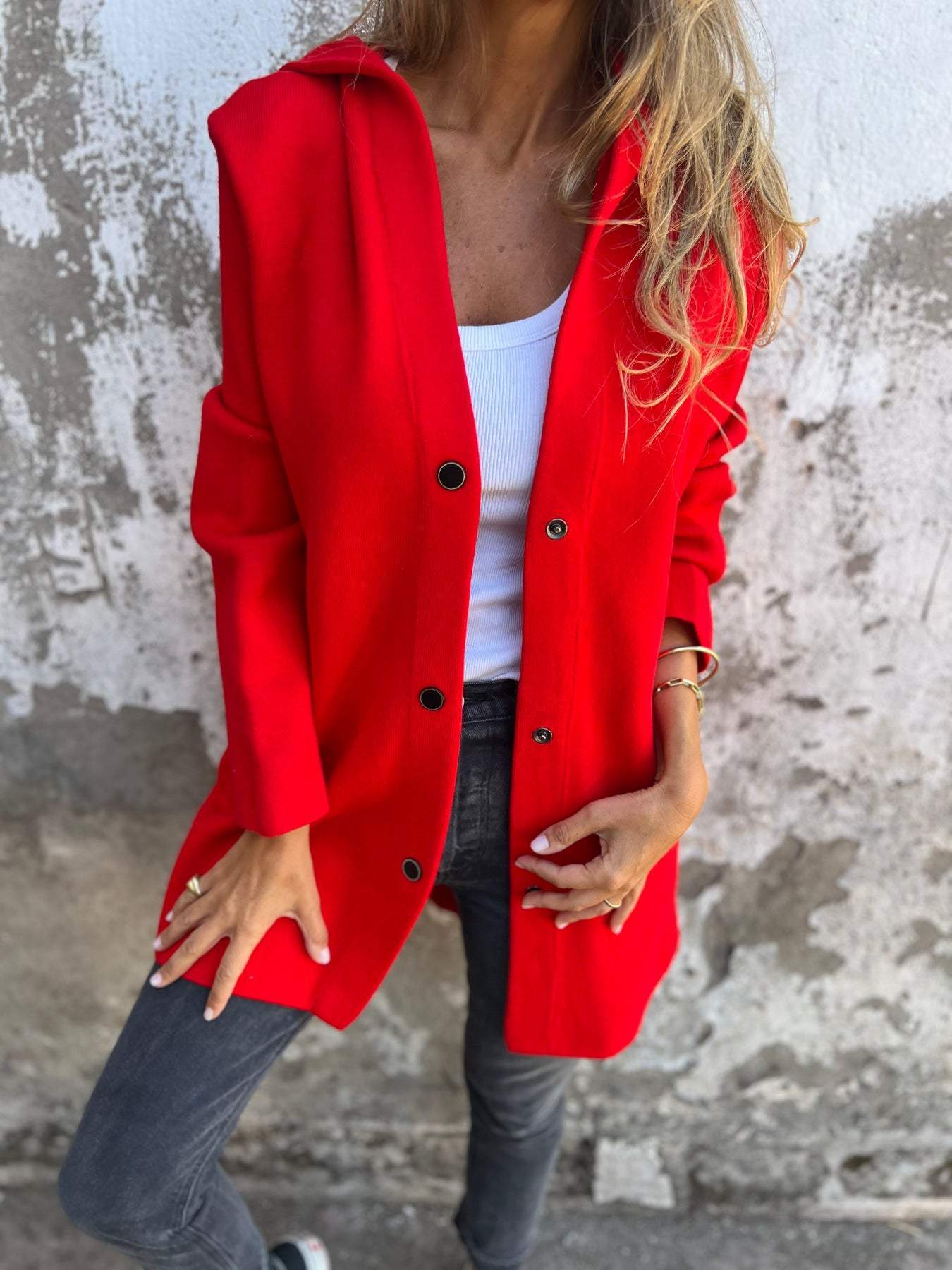 Scarlett™ - Chic Single Breasted Hoodie Jacket