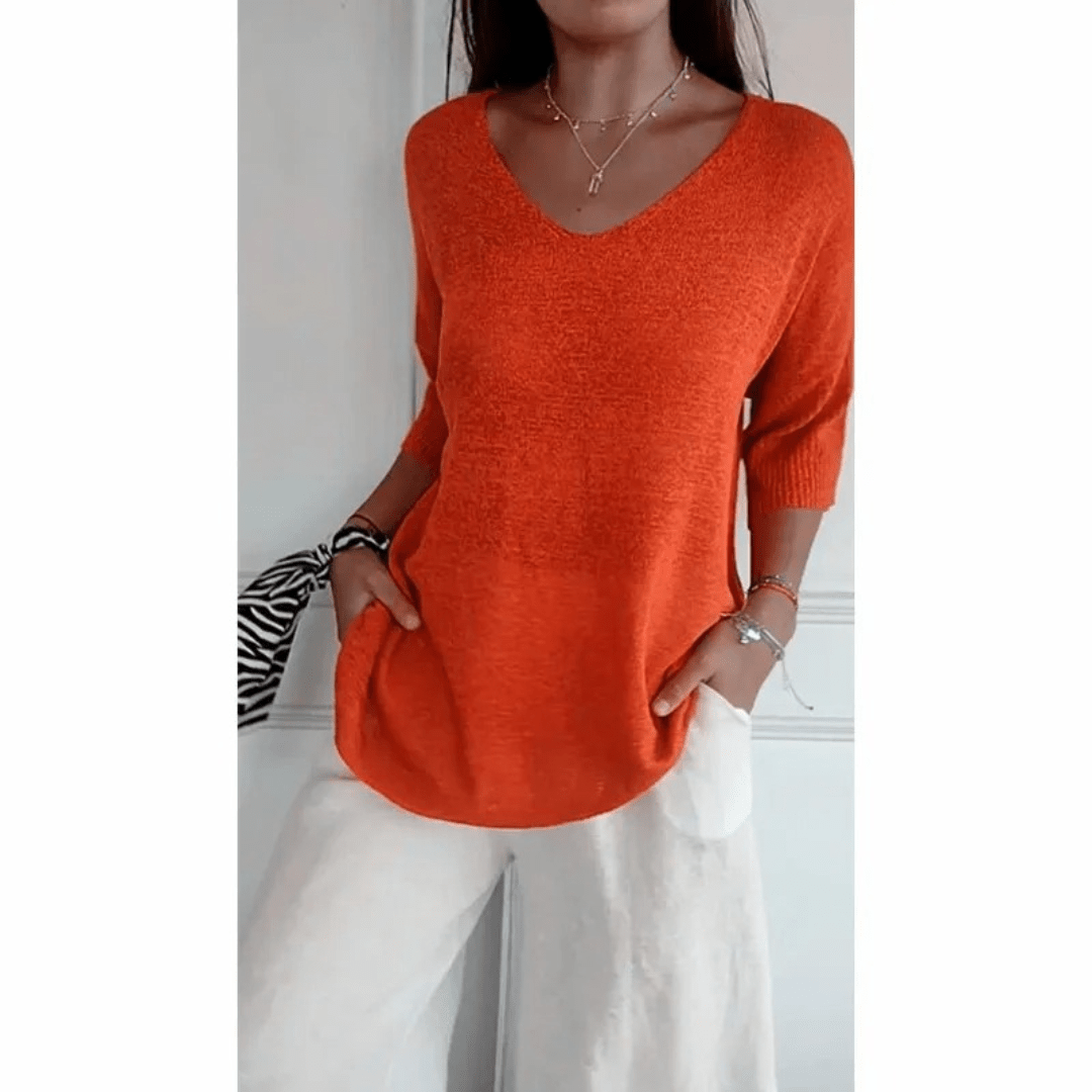 Loraine - Chic V-Neck Blouse