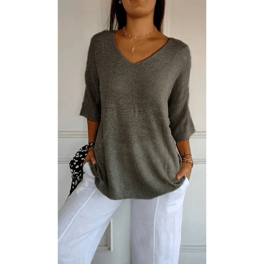 Loraine - Chic V-Neck Blouse