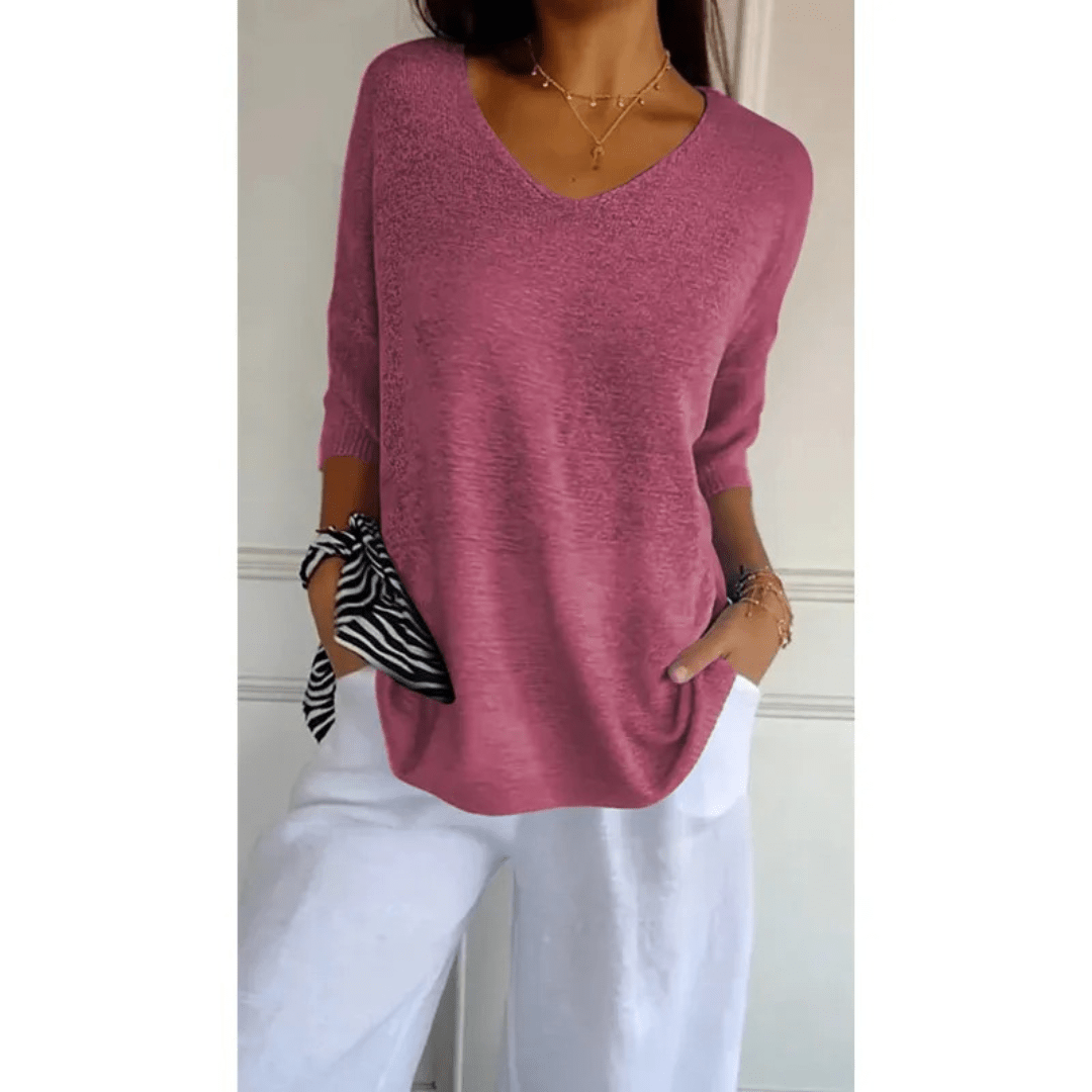 Loraine - Chic V-Neck Blouse