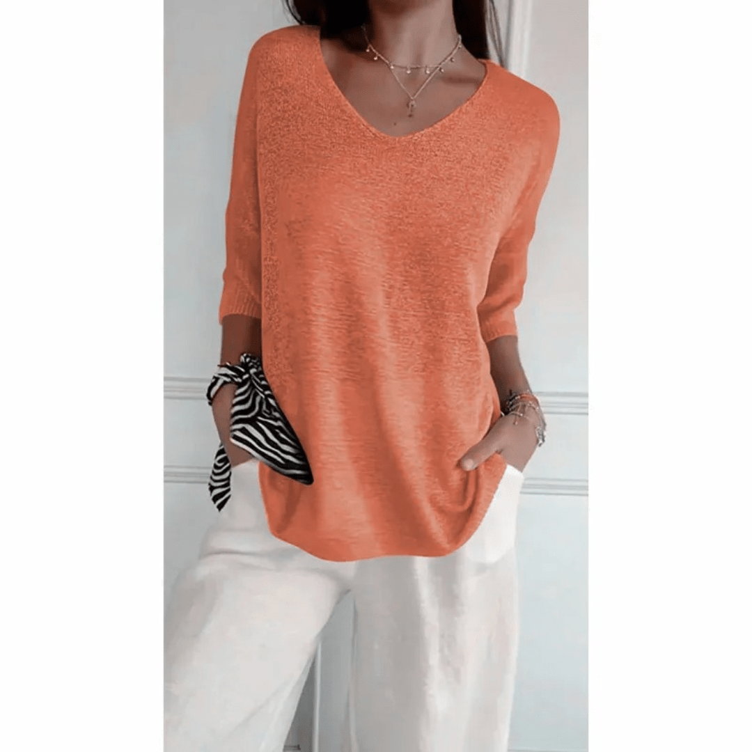 Loraine - Chic V-Neck Blouse