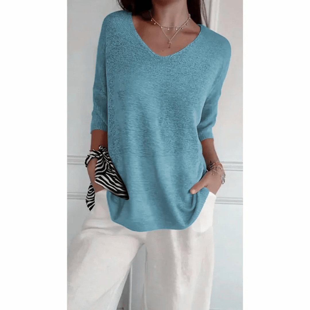 Loraine - Chic V-Neck Blouse