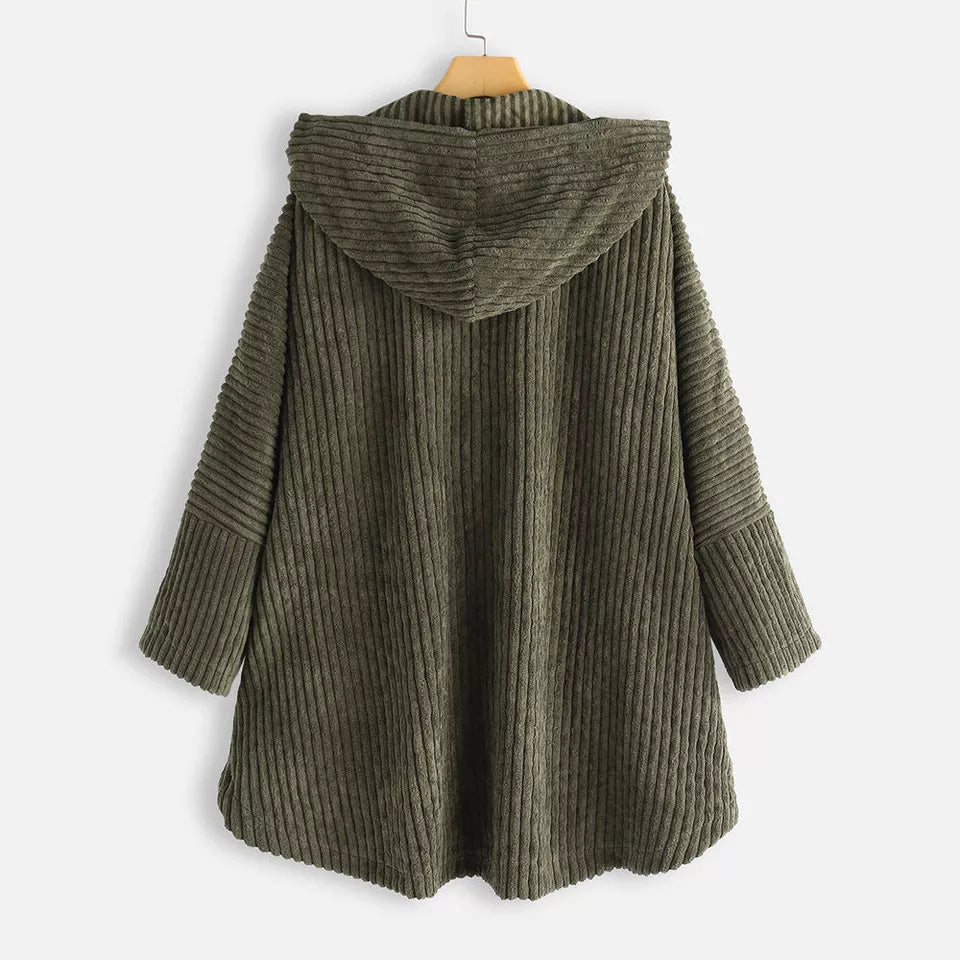 Aria™ - Cozy Ribbed Hooded Jacket