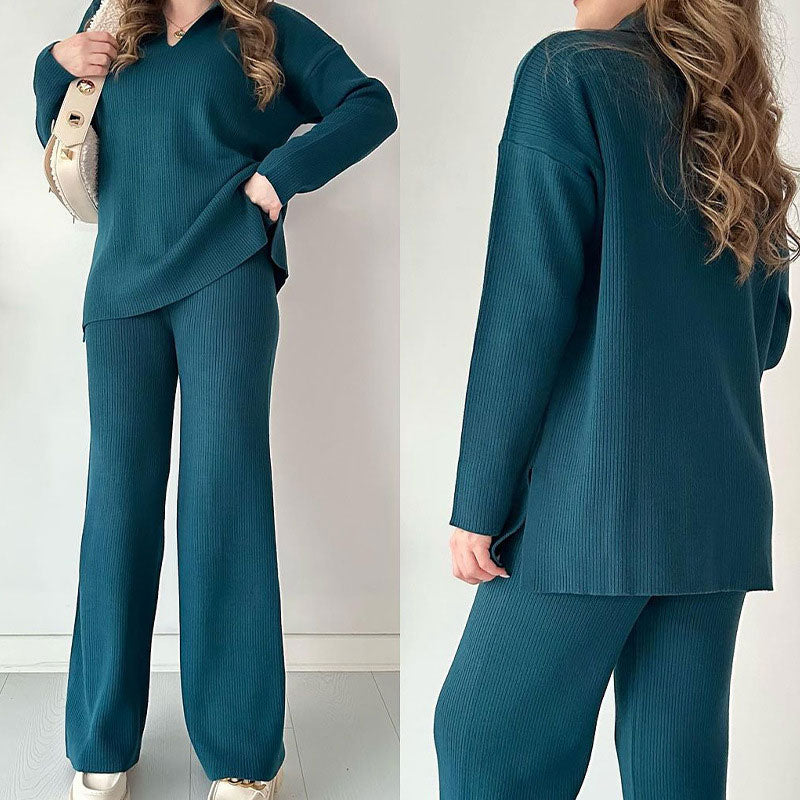 Sophie™ - Cozy V-neck Knit Co-ord Set