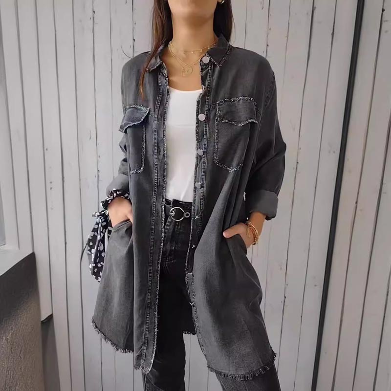Liam™ - Chic Oversized Denim Blazer
