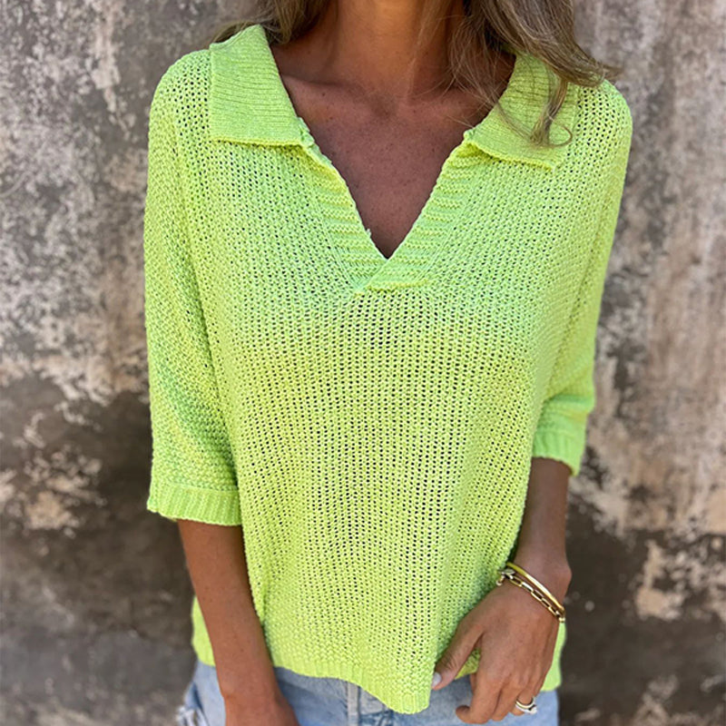 Louane | Casual V-neck T-shirt, combining elegance and comfort
