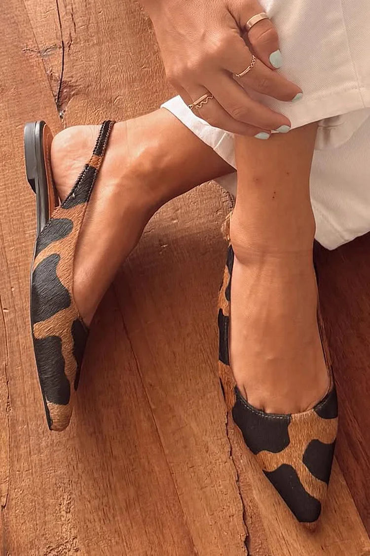 MIRA | Chic Pointed-Toe Slingback with Animal Print for Distinctive Elegance
