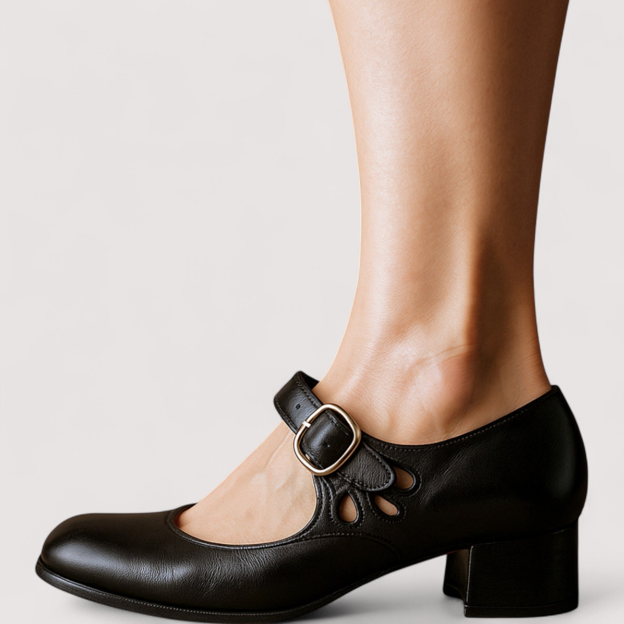 Clara | Chic Faux Leather Neckline for a Sophisticated Style