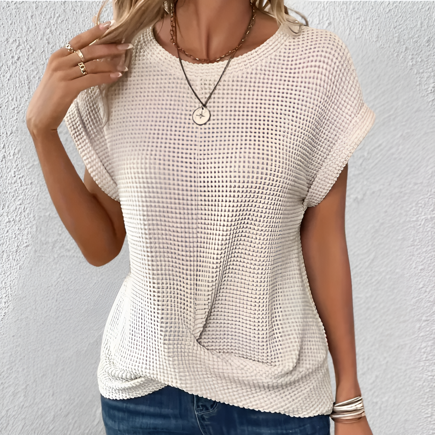 Luna – Flattering Tummy-Control Waffle-Knit Top