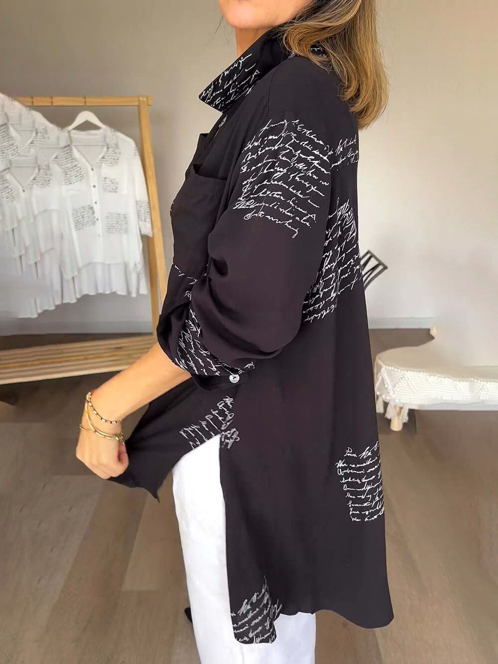 Olivia™ - Chic Letter Print Top