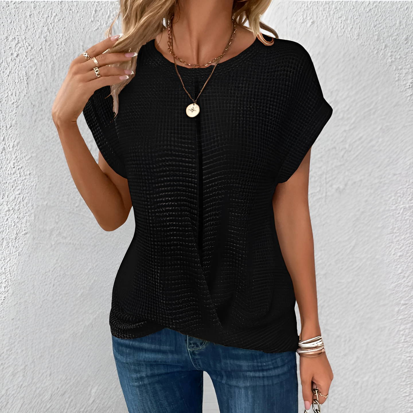 Luna – Flattering Tummy-Control Waffle-Knit Top