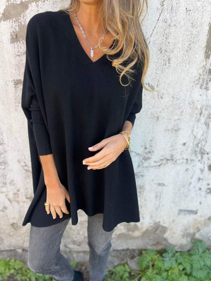 Emily™ - Cozy V-Neck Long Sleeve Knit Sweater