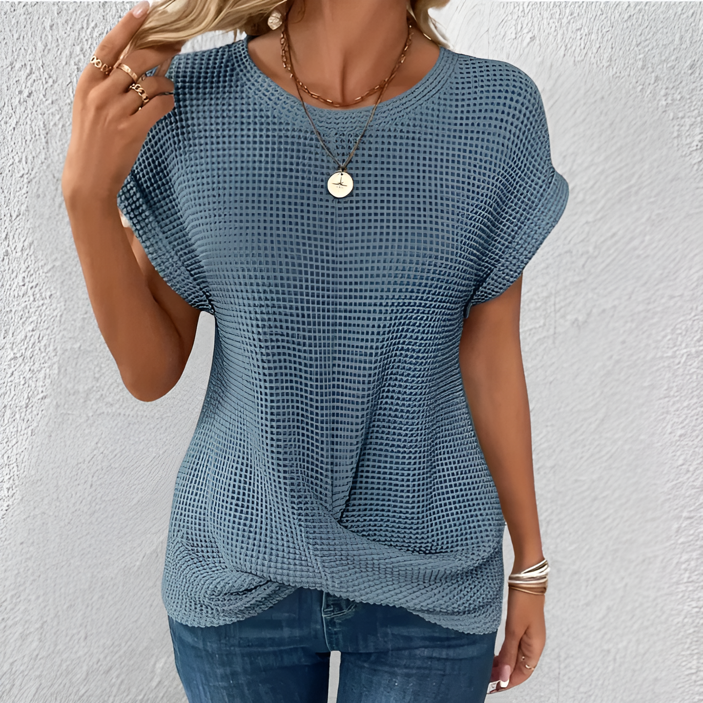 Luna – Flattering Tummy-Control Waffle-Knit Top