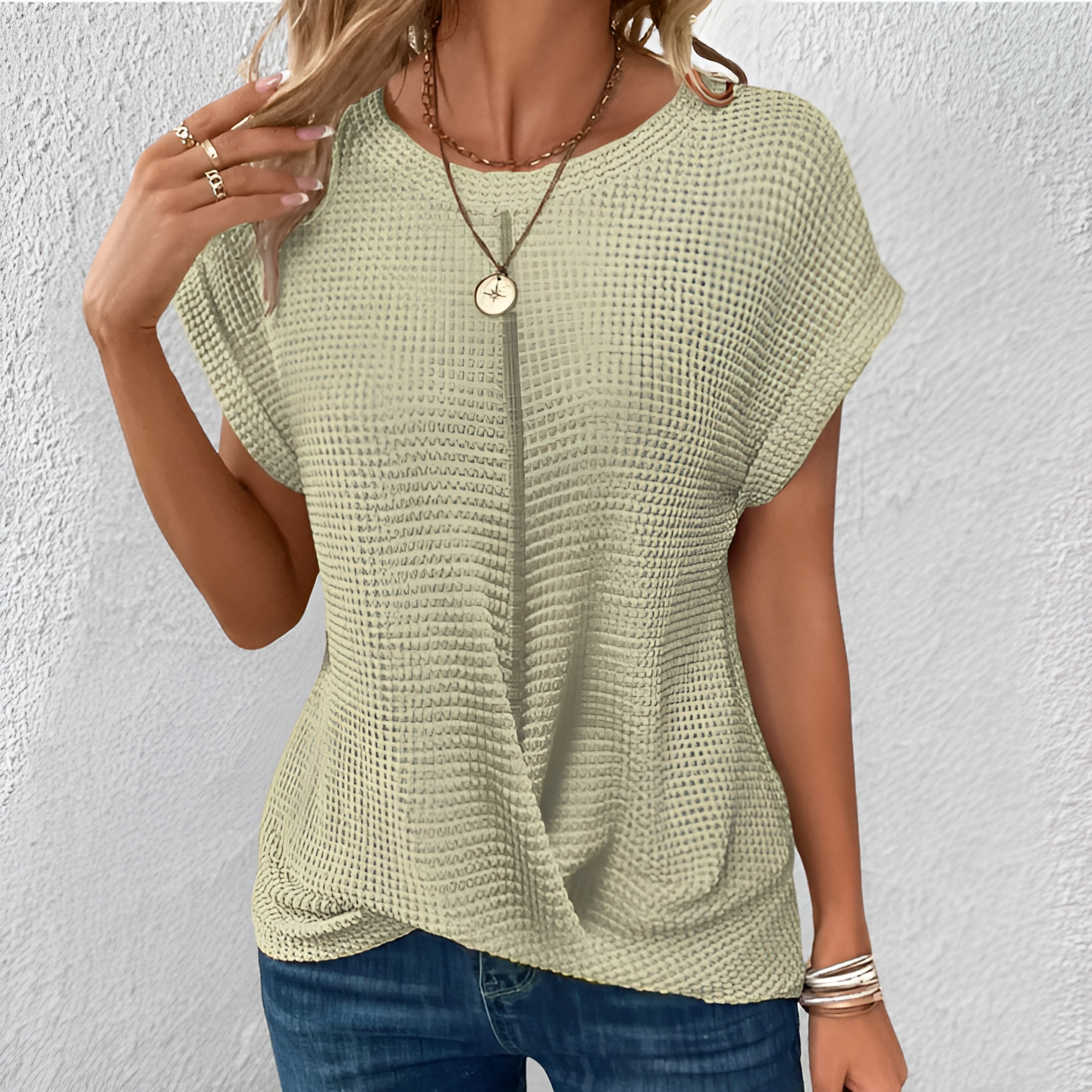 Luna – Flattering Tummy-Control Waffle-Knit Top