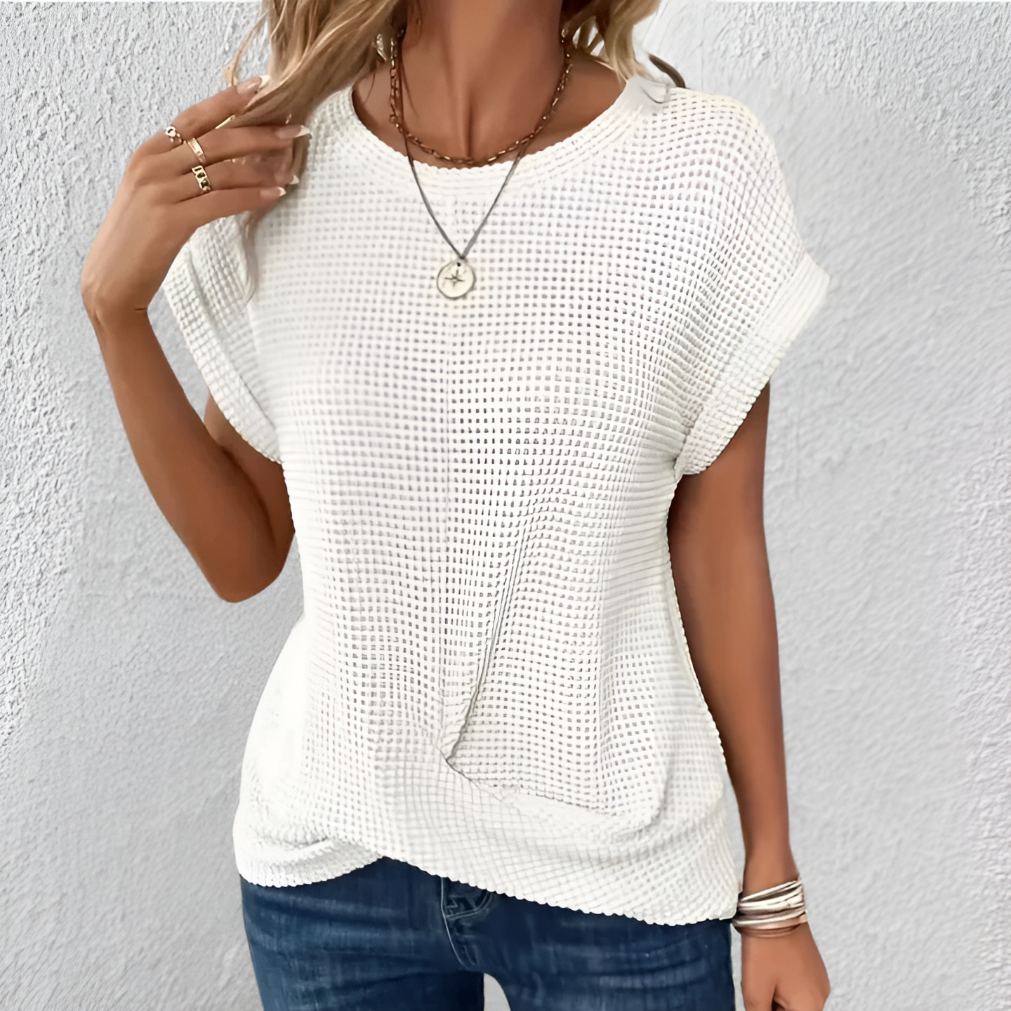 Luna – Flattering Tummy-Control Waffle-Knit Top