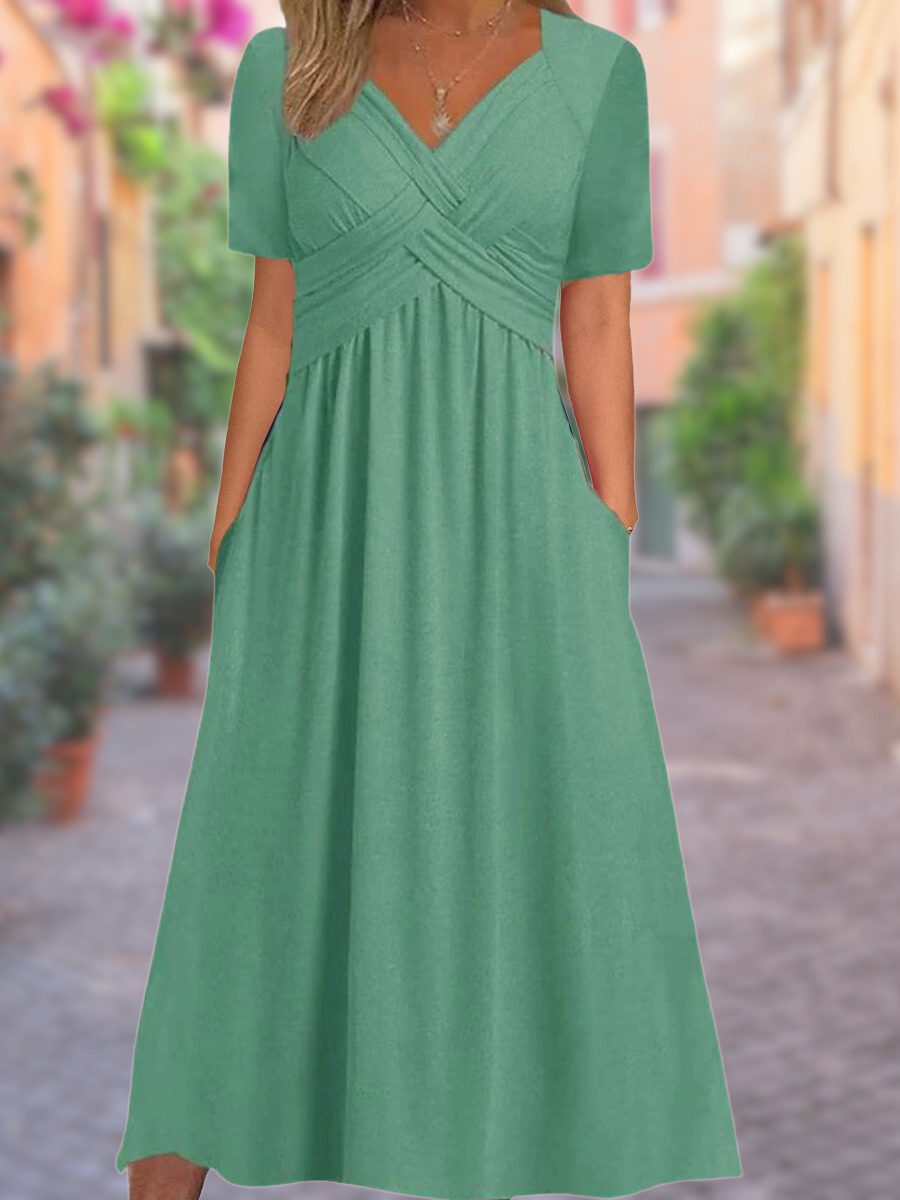 Emma™ - Stylish V-Neck Dress