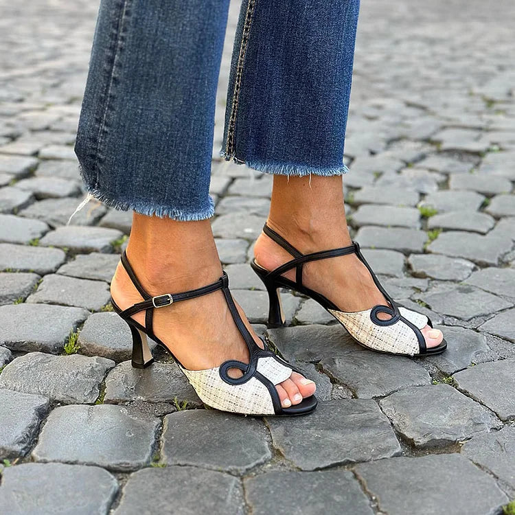 MIRA | Retro-Inspired Sandal with Moderate Heel