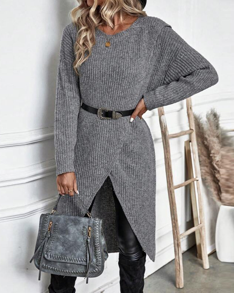 Addison™ - Cozy Asymmetrical Sweater Dress