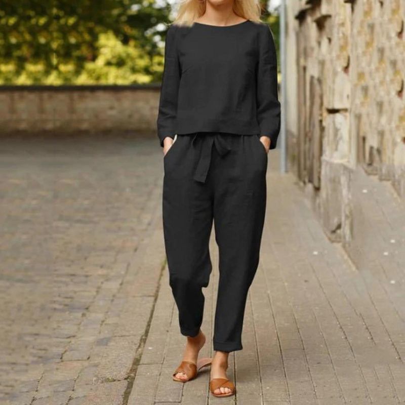 Valentina – Cozy Summer Set with tummy covering blouse