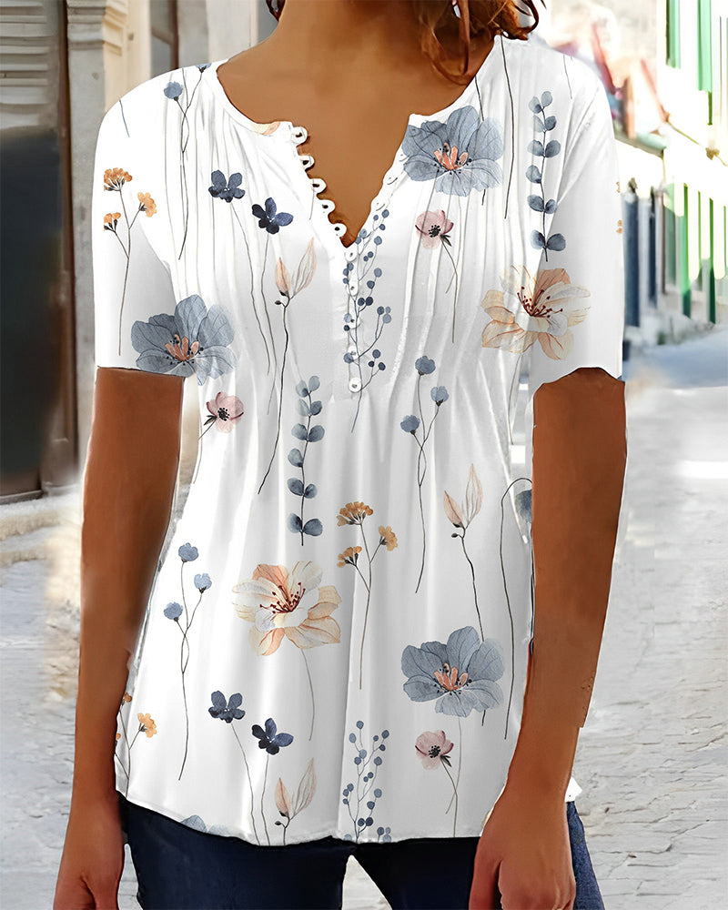 Emily™ - Short Sleeve Blouse with Button Closure