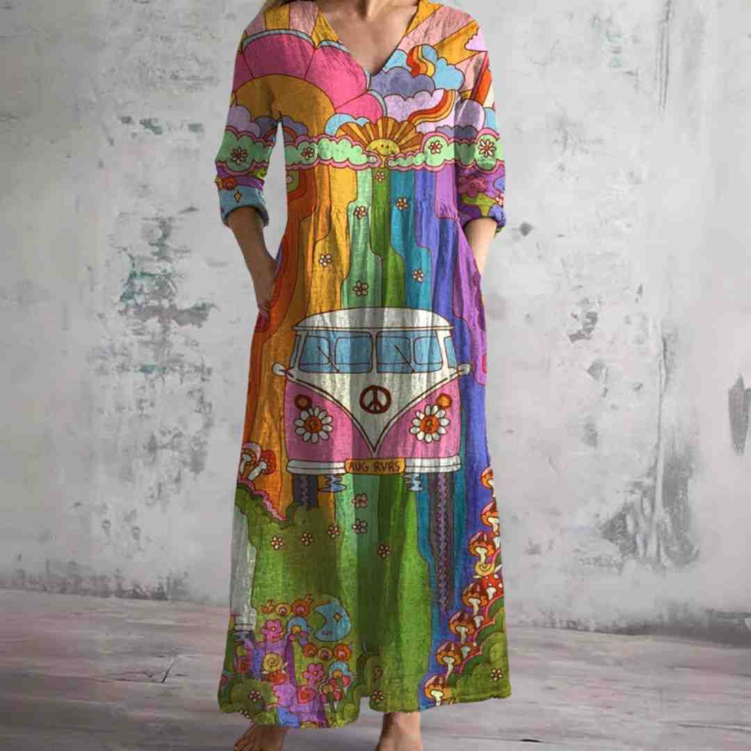 Edith™ - Vintage Floral Maxi Dress