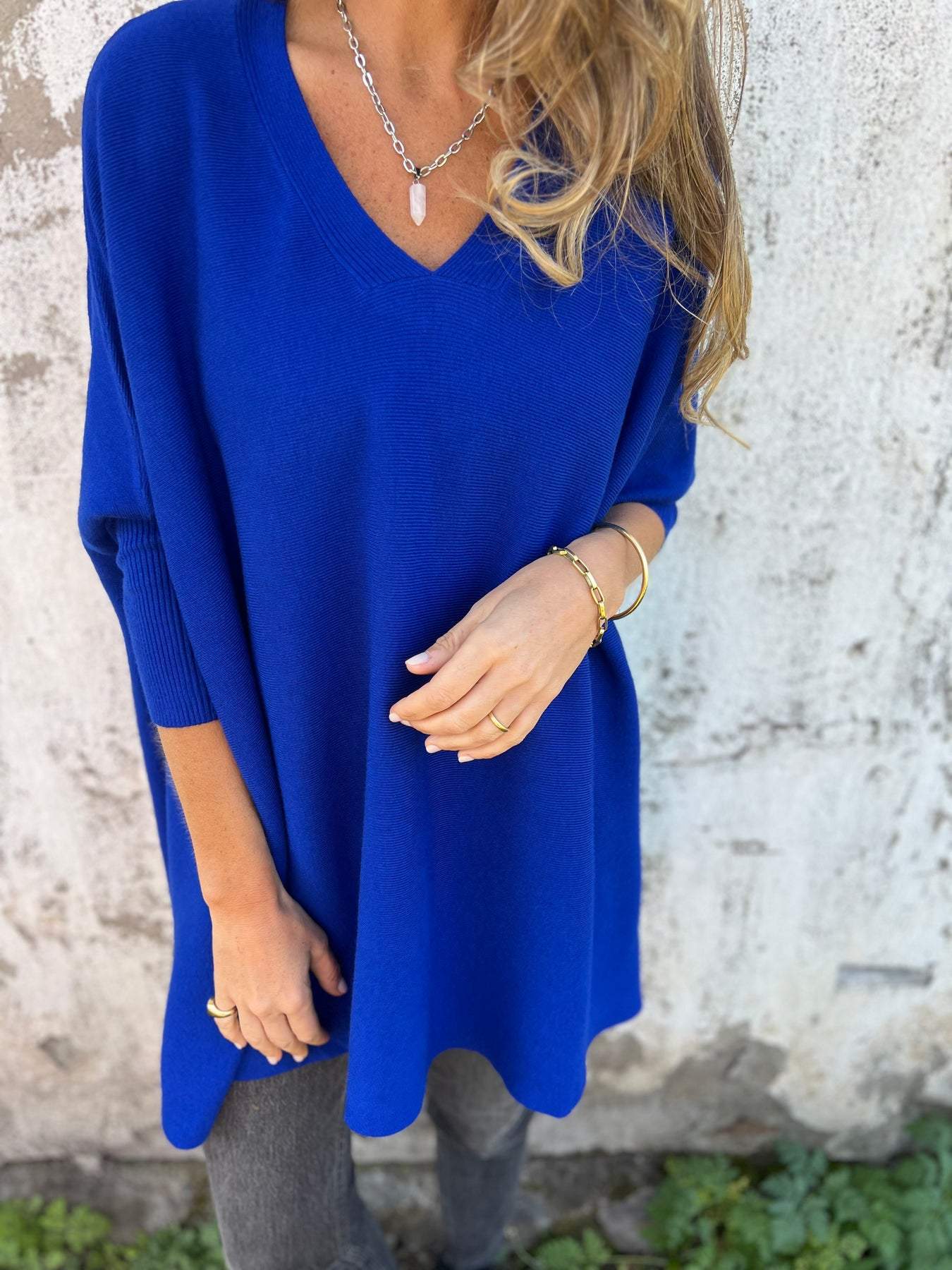 Emily™ - Cozy V-Neck Long Sleeve Knit Sweater