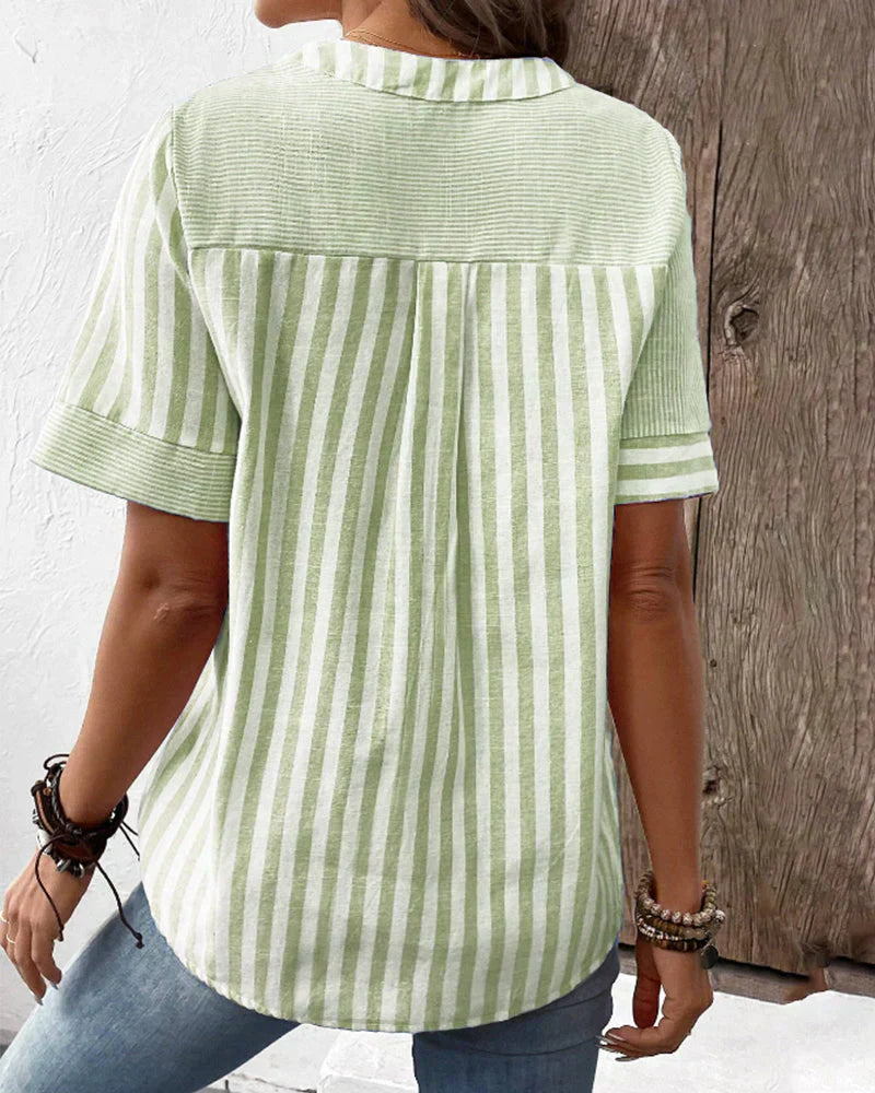 Ava - Striped Blouse for Effortless Elegance