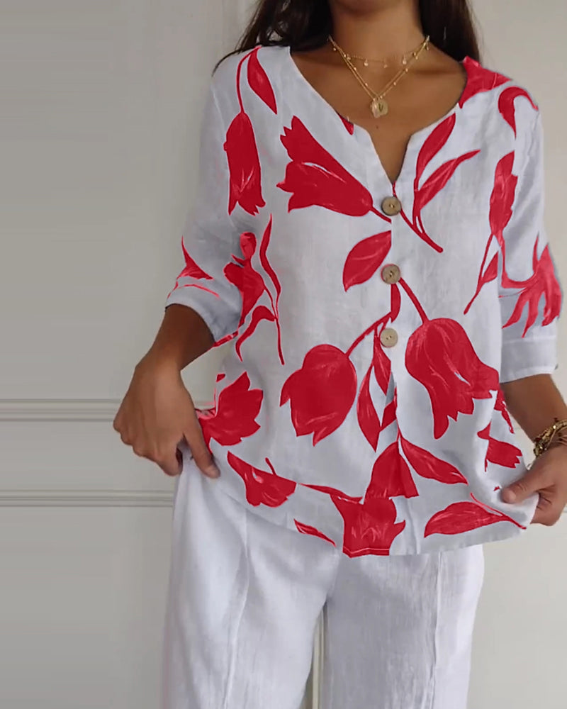 Abigail™ - Cozy V-Neck Tee