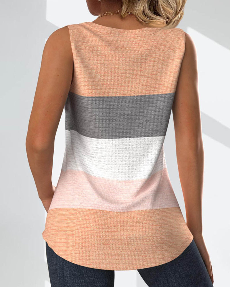 Riley™ - Button-Up Striped Tank Top