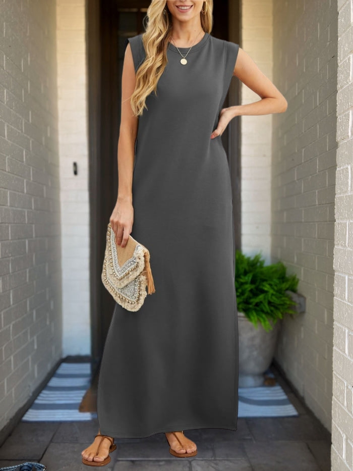 Sophia™ - Chic Linen Dress with Artisan Touches