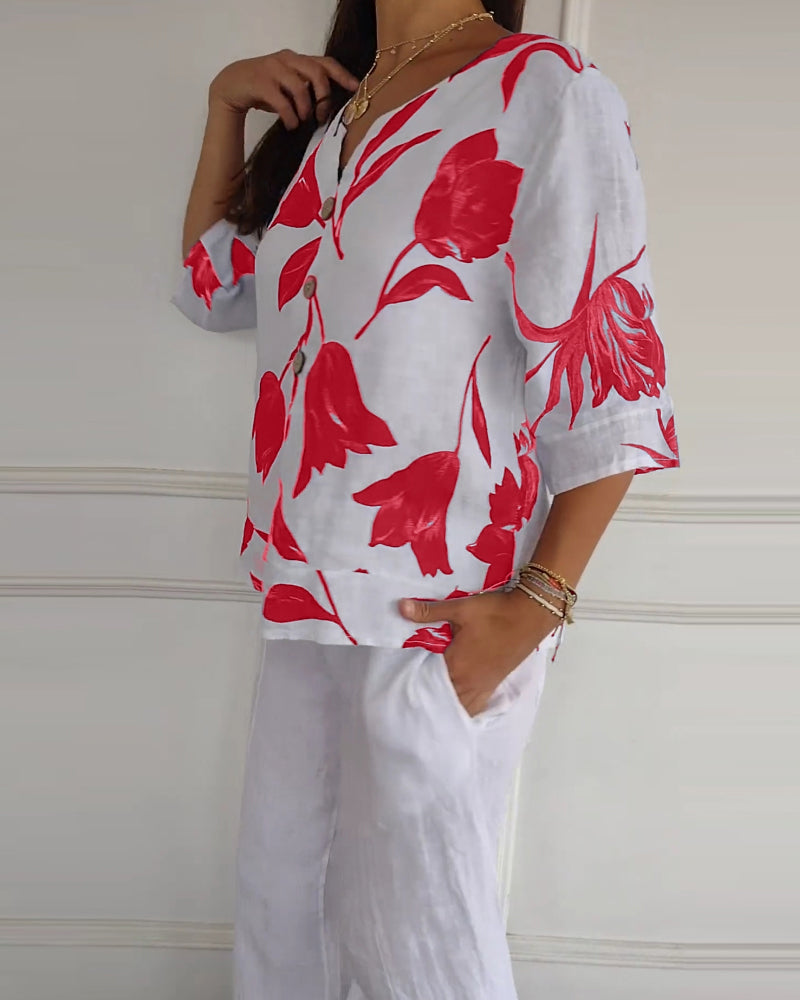 Abigail™ - Cozy V-Neck Tee
