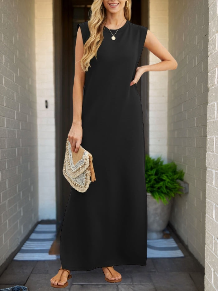 Sophia™ - Chic Linen Dress with Artisan Touches